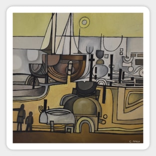 Abstract Dungeness Boats Magnet